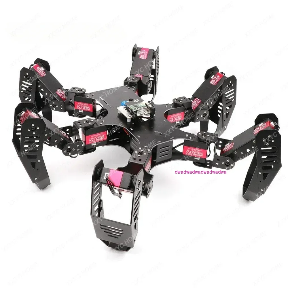 Thanksbuyer RS-6 18DOF Hexapod Robot Kit Spider Robot Frame with Servos For Raspberry Pi 4B Educational Tool