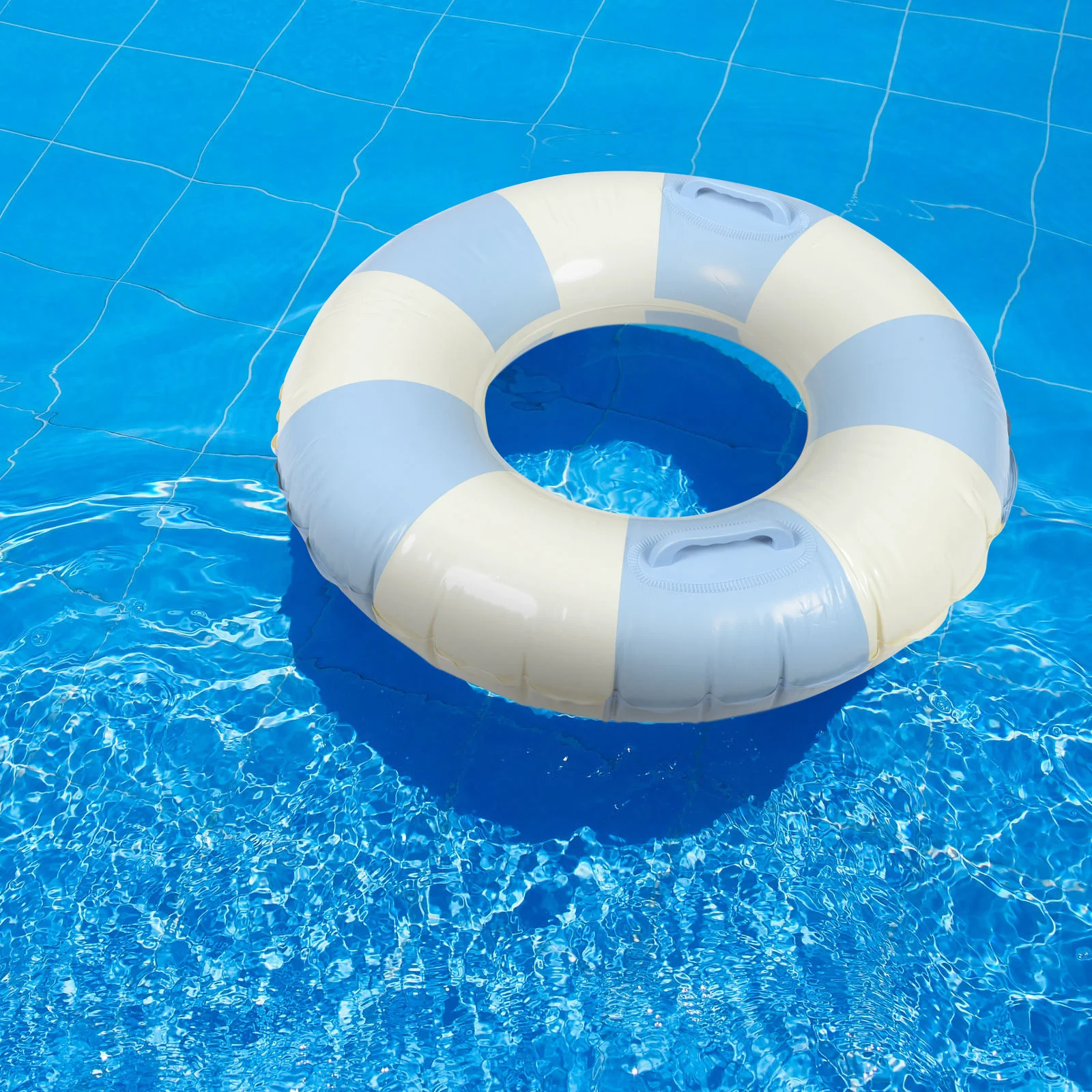 

Striped Swim Ring Adult Underarm Float Pool Floaties Accessories Handle Circle Unisex Swimming Pvc Inflatable