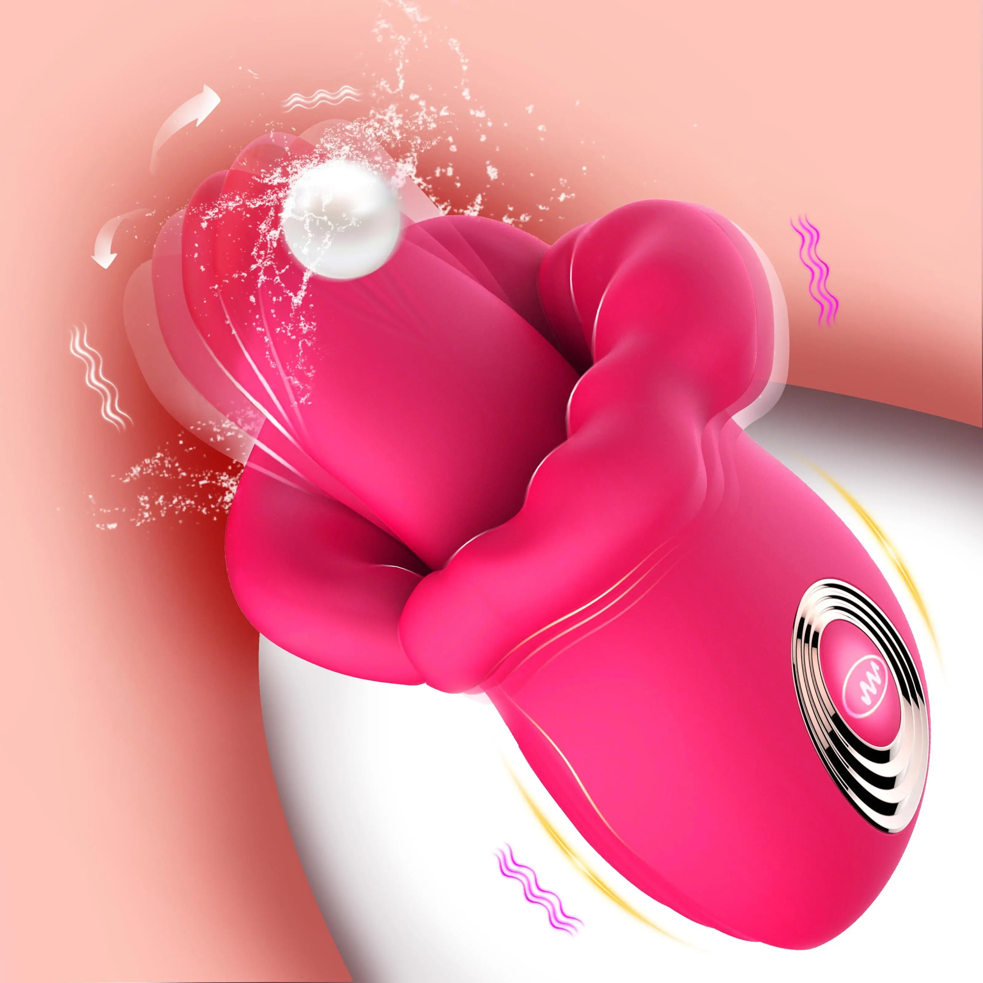 Klitoris lecken Stimulator mit vibrierender rotierender Zunge Klitoris Nippel G-Punkt Analstimulation wasserdicht weiblicher Orgasmus Sexspielzeug