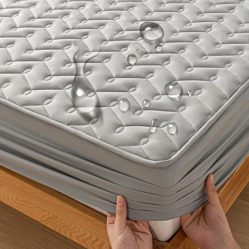 Wostar Waterproof Quilted Mattress Protector Cover King Size Couple 2