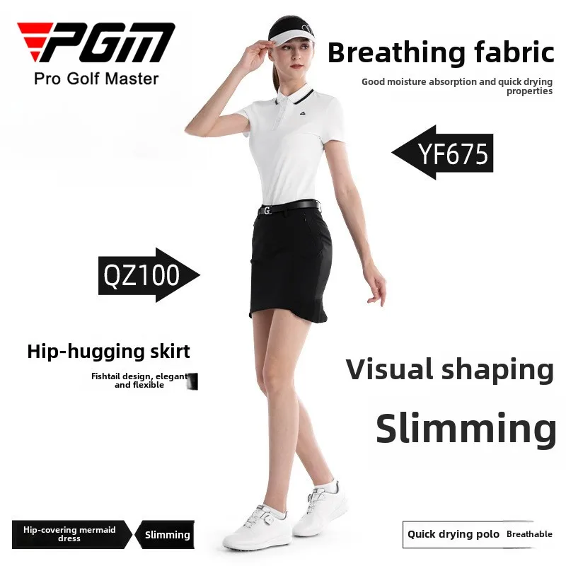 PGM Women's Golf Skirt Summer Hip Wrap Breathable and Slimming Fish Tail Design Clothing QZ100