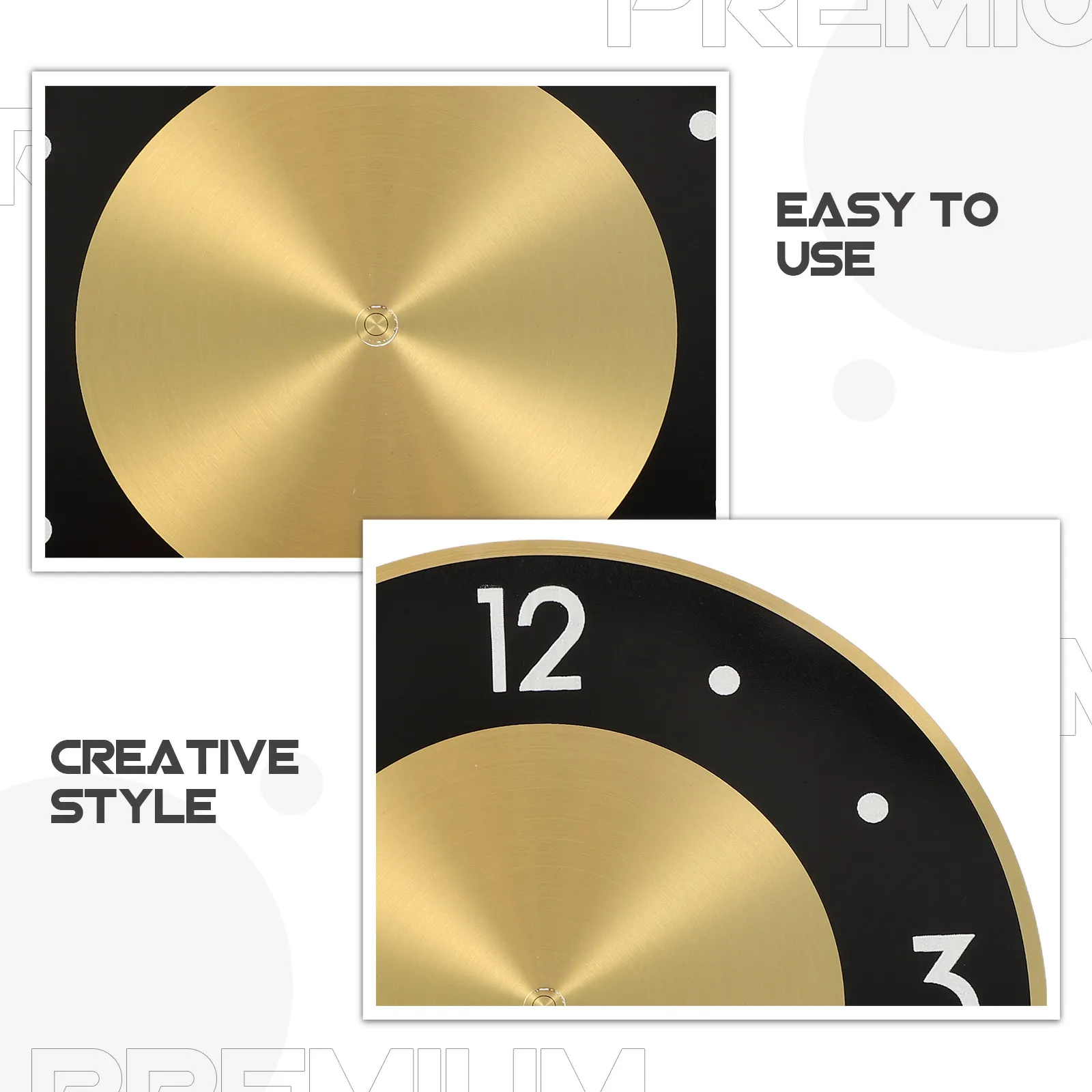 금속 알루미늄 원형 벽시계 다이얼, 아라비아 숫자 DIY 시계 수리용 다이얼 교체, 쿼츠 메커니즘 거실용
