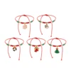 KunJoe 5pcs/set Cute Christmas Series Snowflake Tree Pendant Crystal Bracelet Women CCB Beads Adjustable Thread Rope Bracelet 6