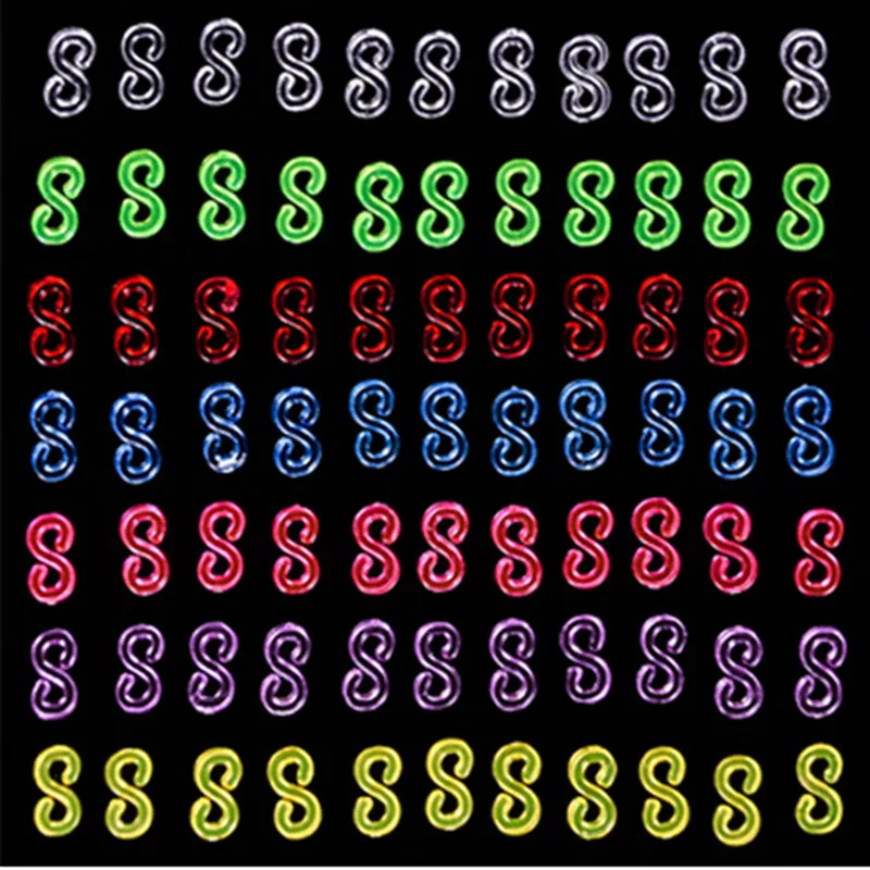 48/100/300/500/2000PCS Transparent Loom Rubber Bands Kits S  Clips for DIY Loom Bands Bracelet Charms Accessaries