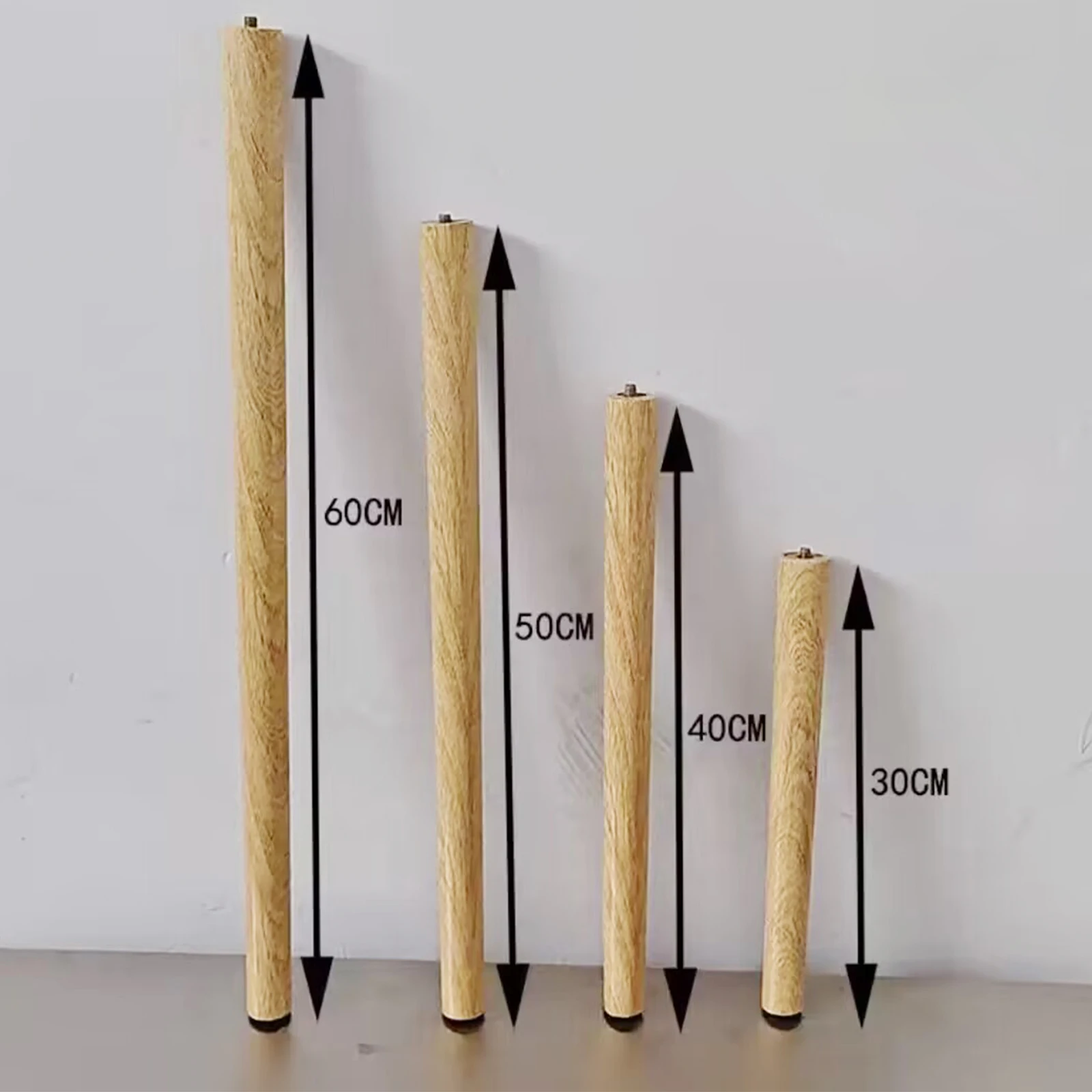 4 Gambe Per Mobili In Legno Massello - 12 Cm, Con Piastra Di Montaggio E Viti - Foto 9