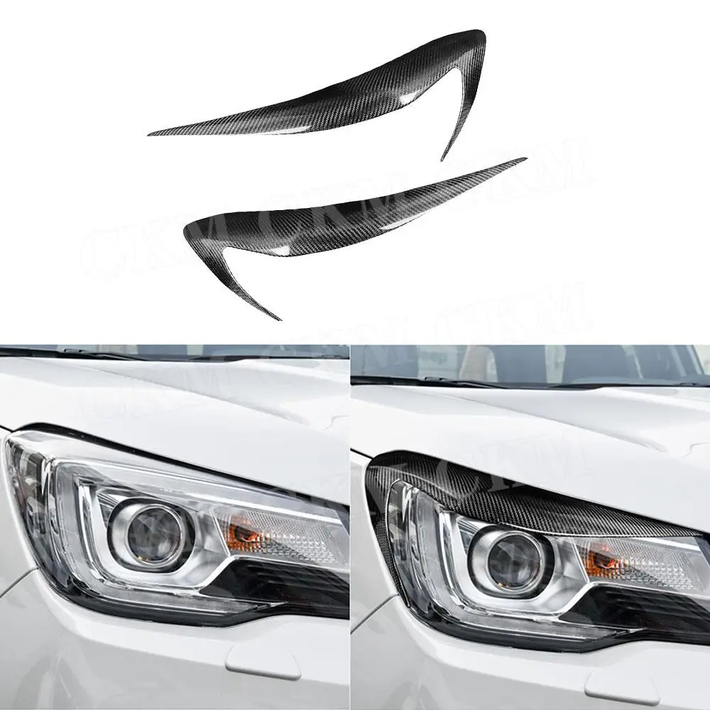 

Car Carbon Fiber Front Bumper Headlights Eyebrow Eyelid Trim Cover Sticker Accessories for Toyota 2012-2017 Subaru XV 2012-2017