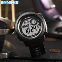 SYNOKE Men Digital Watch Sports Watches 5Bar Waterproof Military Shock Digital Watch LED Display Large Screen Alarm Clock 2