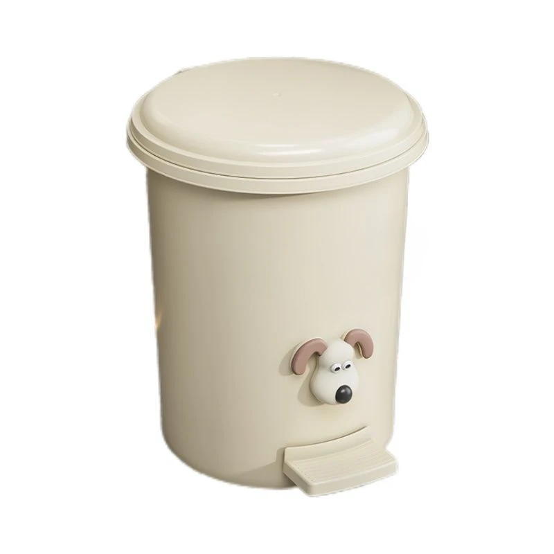 

Foot operated garbage bin in living room and bathroom
