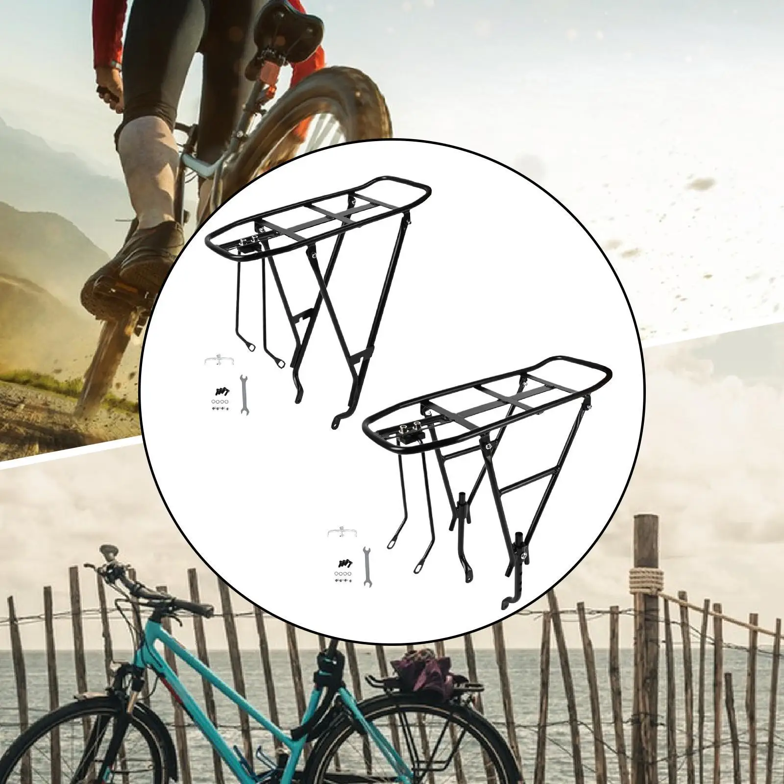 Bike Cargo Rack Easy Installation Sturdy Rear Bike Rack Luggage Carrier Rack for Cycling Mountain Bikes Road Bikes Carrying