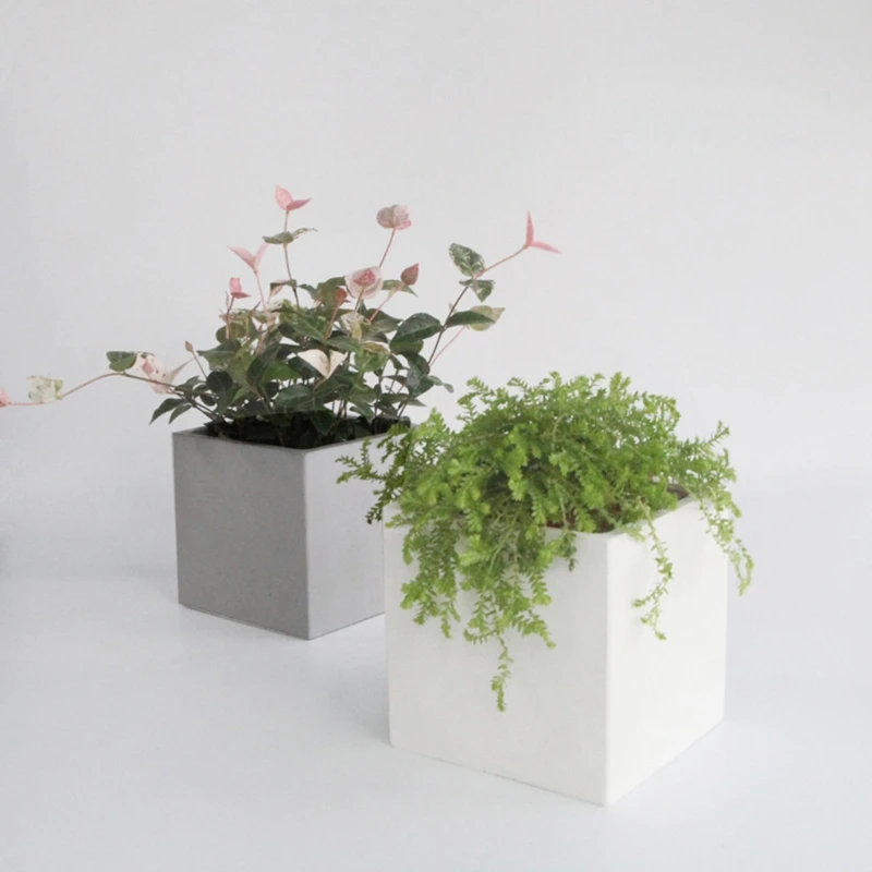 4 inch Sqaure Concrete Flower Pot Silicone Mold Succulent Planter Silicone Mold