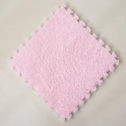 Children's Soft Plush Foam Puzzle Play Mat - Warm & Cozy Baby Floor Carpet, 10/20 Pieces - 20Pcs (Pink)