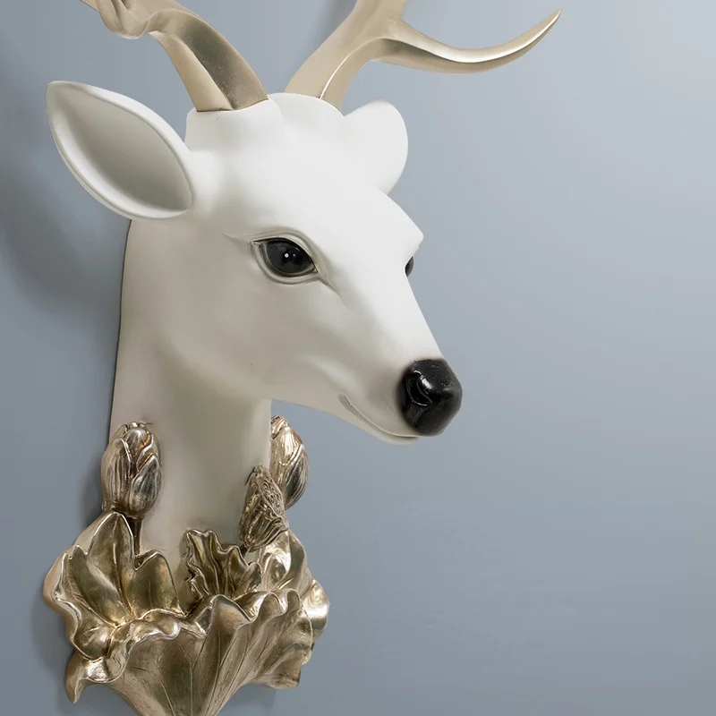 Creative-Deer-Head-Resin-Wall-Hanging-Living-Room-Dining-Room-TV ...