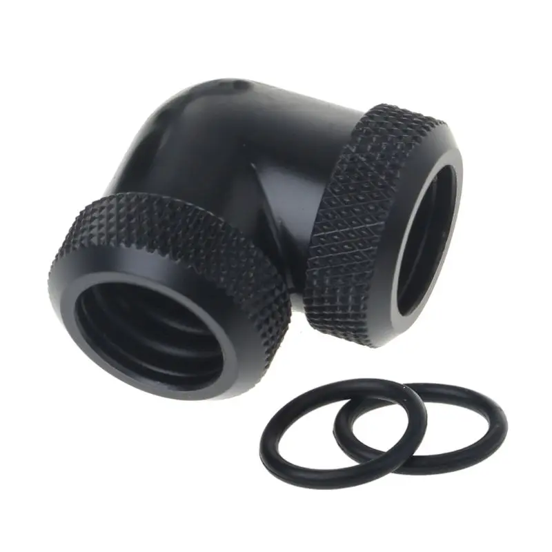 수냉식 G1/4 스레드 14mm 경질 튜브 압축 피팅 부드러운 90°