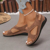 Nouvelles sandales compensées pour femmes, design tendance, respirantes, confortables et pratiques, pour l'été et les occasions décontractées 6