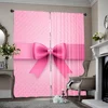 2pcs, spring summer Curtains Pink bow tie Art Digital Print Drapes Durable 100% Polyester Fabric Festive Perfect for 1