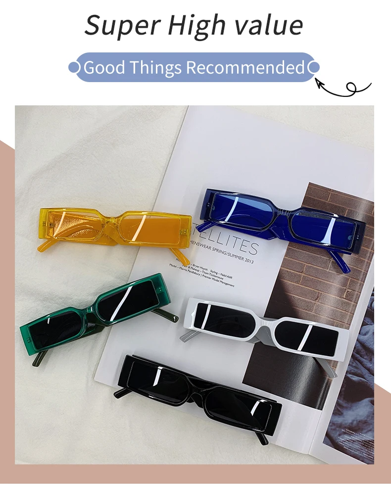 Rectangle Fashion Sunglasses Man Hip Hop Vintage Designer Black Shades Sun Glasses Small Frame Personality UV400 Eyewear_voghion.com