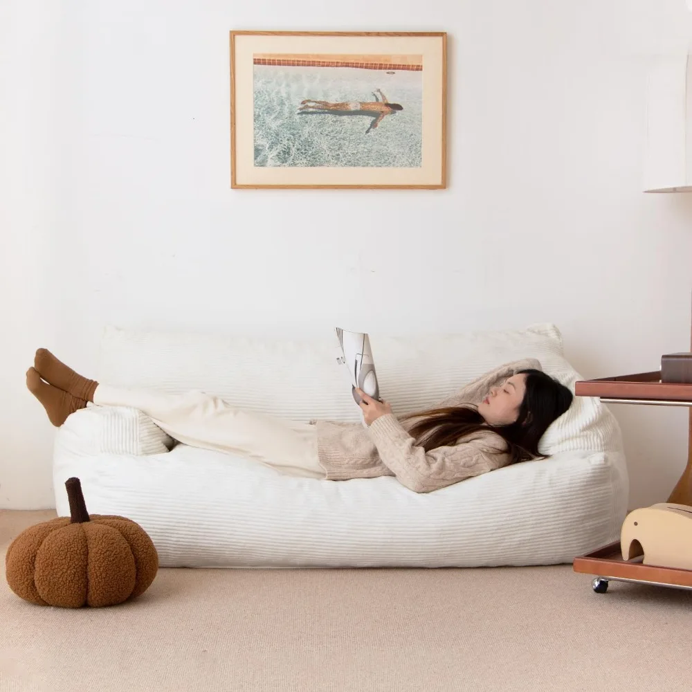 Giant Twin Size Bean Bag, Foam Filling, Includes Removable and Machine Washable Cover