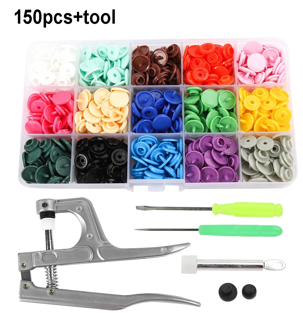 DIY Snap Fastener Kit - 360 Pairs of Plastic Snaps and Kam Pliers