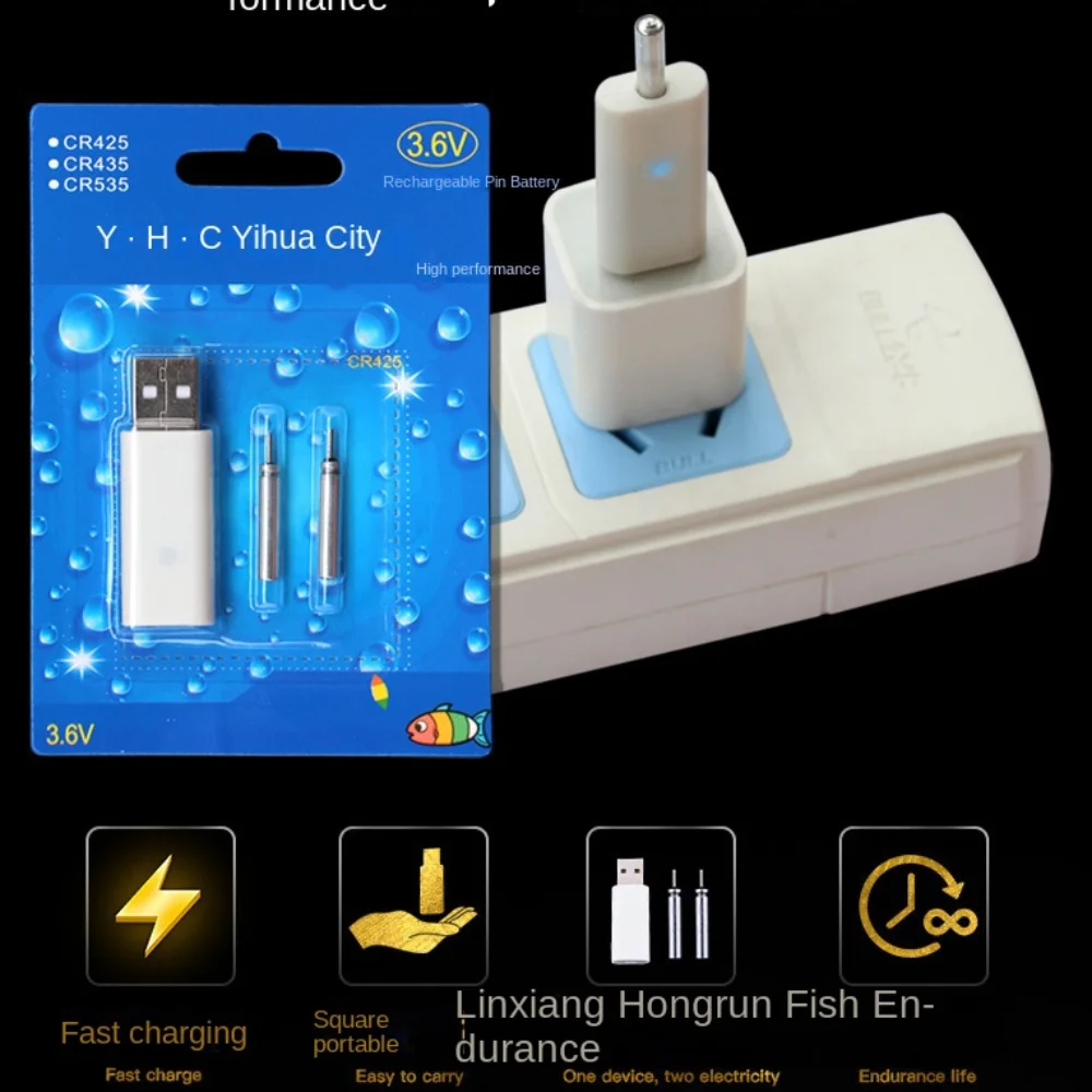 Nachtangelzubehör USB-Ladegerät CR425 CR322 1/2-Loch-Angelbatterie Leuchtender Bobber für See und Fluss – Detail 5