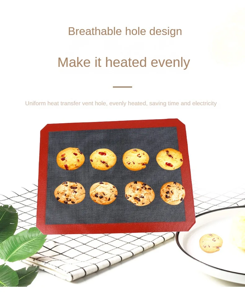 

30X40cm Silicone Grill Mat Baking Tray Breathable Cookie Bread Mat Oven Microwave High Temperature Baking Kitchen Tools