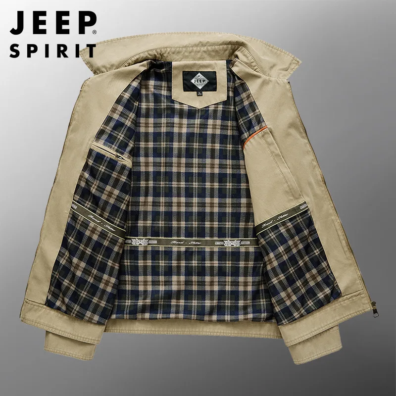 Jeep Spirit Spring And Autumn Jacket Men Loose Slim Casual