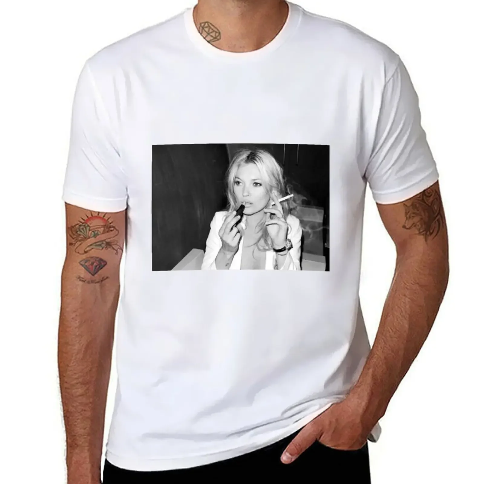 Fumatori Kate Moss Retro T-Shirt Vestiti Estivi Blanks T Shirt Uomo