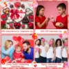 50Pcs 2.4Inch Valentine Rubber Duck in Bulk Valentine's Day  Heart Rubber Duck for Pool Bath Toy Classroom Prize Party,12 Style 4