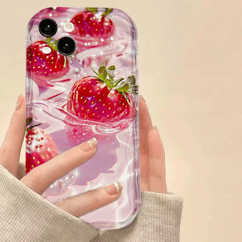 Bow Cherry Strawberry Fruit TPU Phone Case