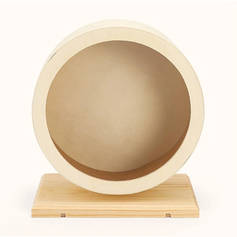 Silent Exercise Wheel Wooden Spinner Hamster Running Wheels Chew Toy