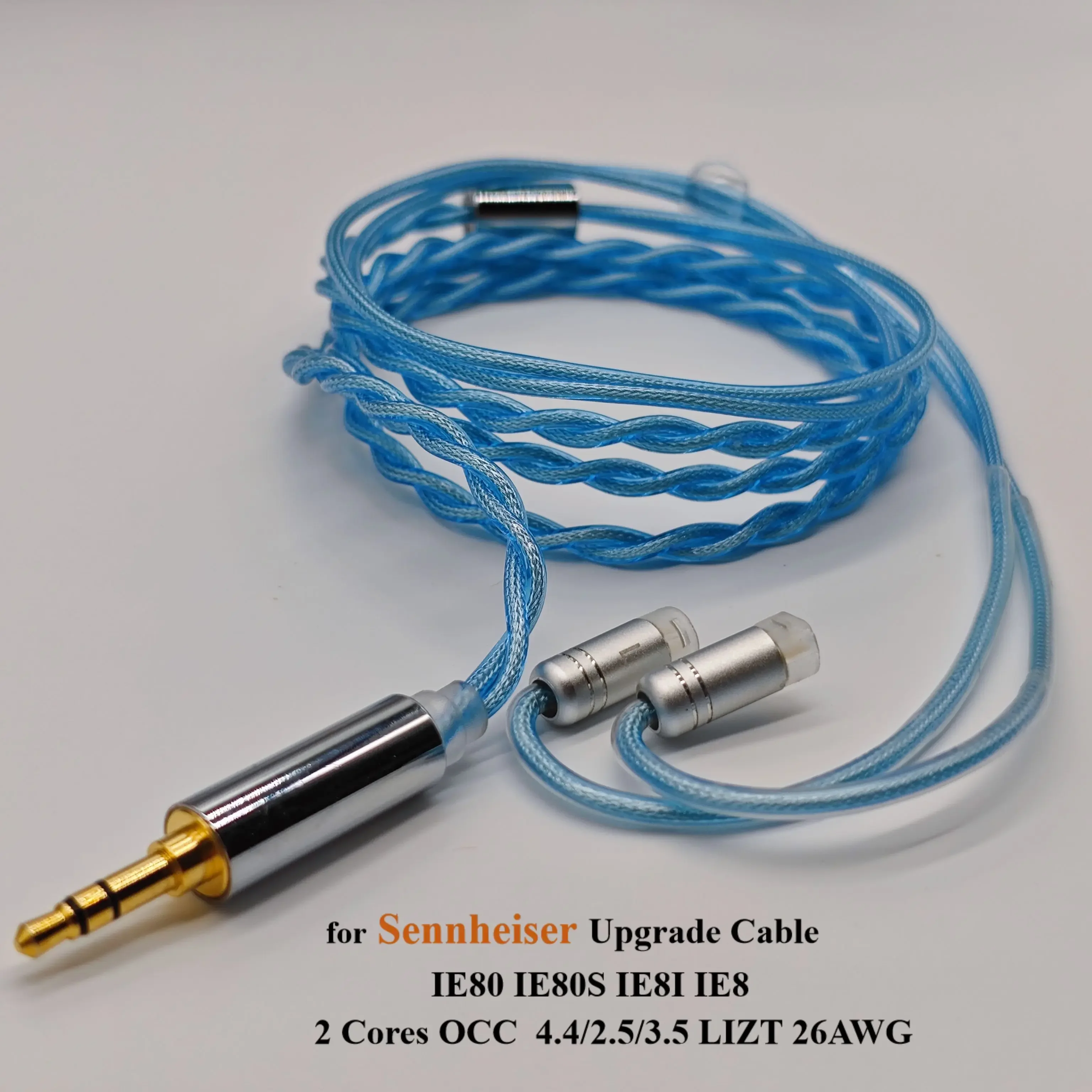 

Silver Plated Balance Cable for Sennheiser Earphones, 2 Cores, OCC, IE80, IE80S, IE8I, IE8, 4.4mm, Upgrade 2.5, 3.5