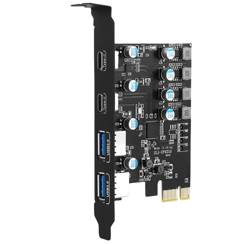 4 Port USB Expansion Card with USB A and C