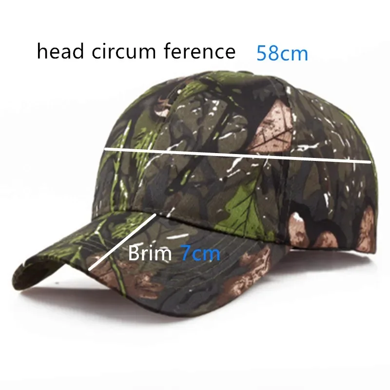 Adjustable Tactical Camouflage Cap Jungle Hunting Cap Outdoor Sports Breathable Sunscreen Sun Hat Baseball for Men Women