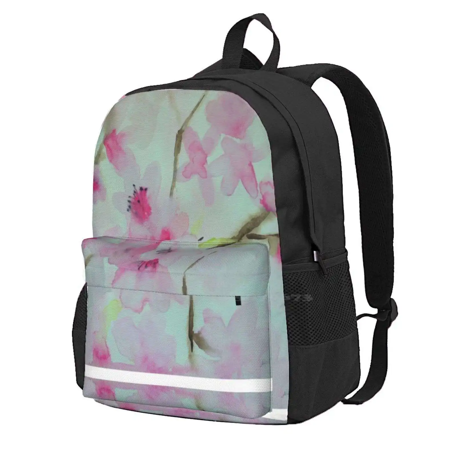 

Cherry Blossom Teen College Student Backpack Laptop Travel Bags Cherry Blossom Flower Botanical Japan Tree Pretty Romantic Pink
