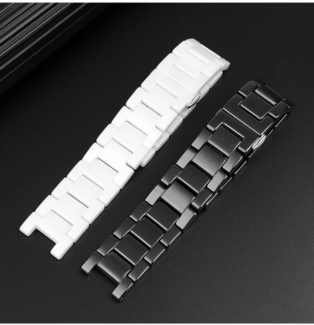 S.O.S☆ スターパターンモクメフラットバンドリング 5mm Notched Ceramic Strap 20*12mm For Mk Watchband Women's Sky