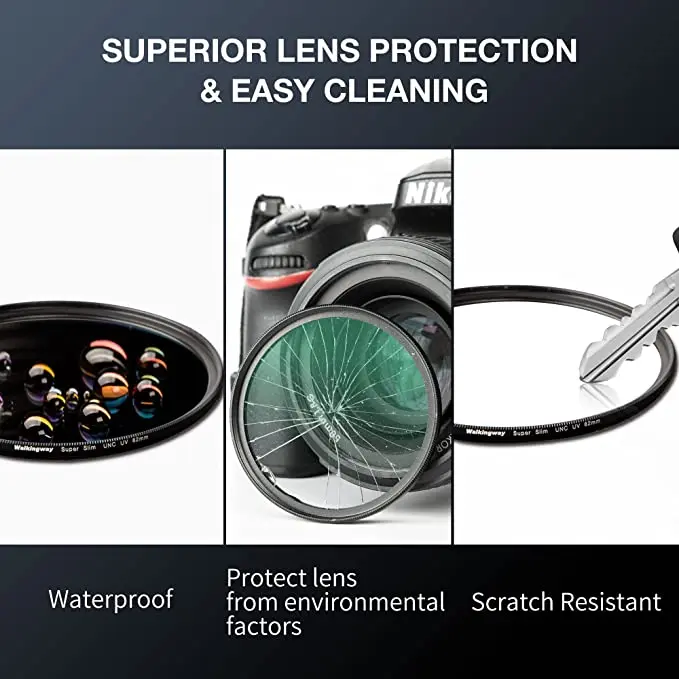 Walkingway Slim MC UV Filter Dslr-Camera Lens Filter 77mm Ultra-Violet Protector Lens Filtro 58mm 37/43/46/49/55/58/67/72/82mm camera lens filter uv filter