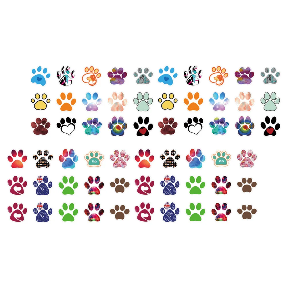 120 Pcs Skateboard Stickers Cute Paw Print Pattern Wall DIY Scrapbooking Water Bottle Dog Design Decorative Journal