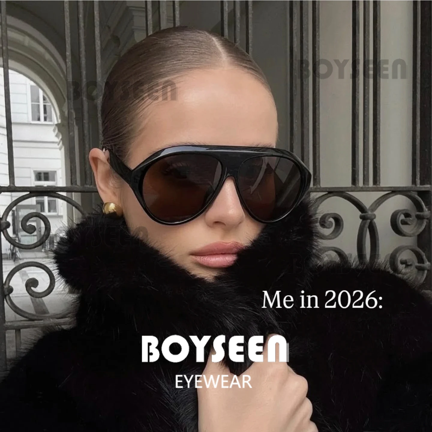 Piloten-Sonnenbrille mit großem Rahmen, Unisex, Übergröße, modische braune Sonnenbrille, Markendesign, Winterbrille