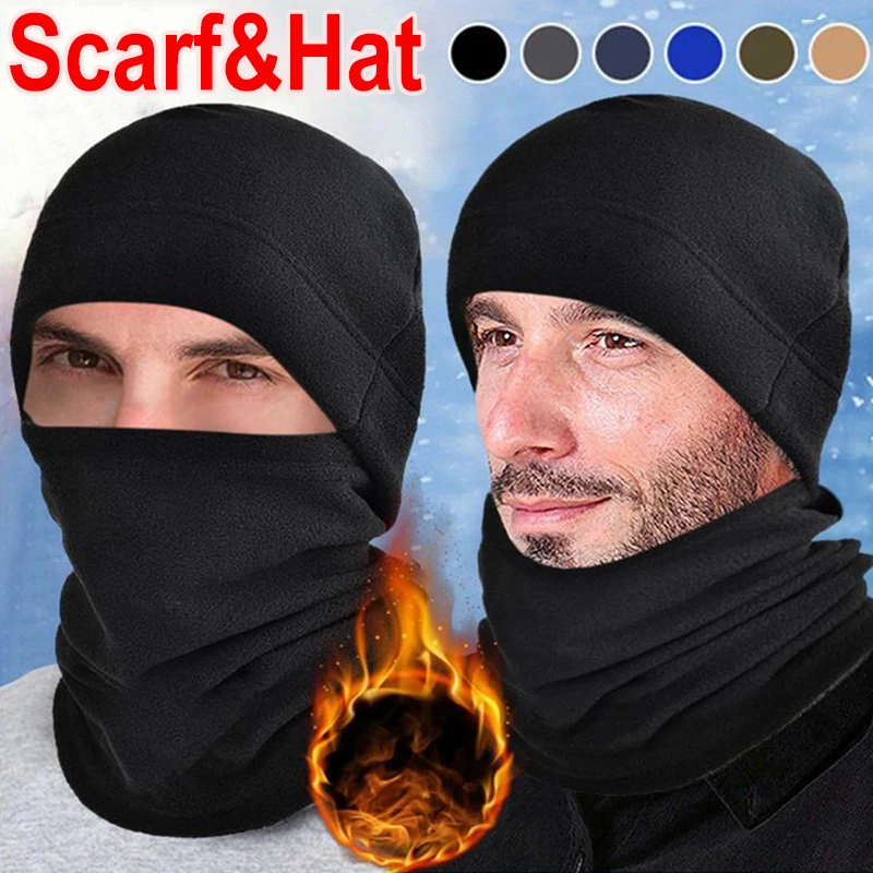 

Thermal Warm Head Cap Winter Fleece Hat Head Cover Tactical Warm Balaclava Face Mask Neck Warmer Sport Cycling Ski Scarf Hat