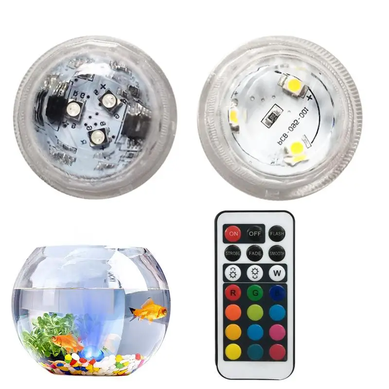 Submersible Tea Lights Waterproof Tea Light Fish Bowl Small Lamps With Remote Control Battery Powered Color Changing Hot Tub