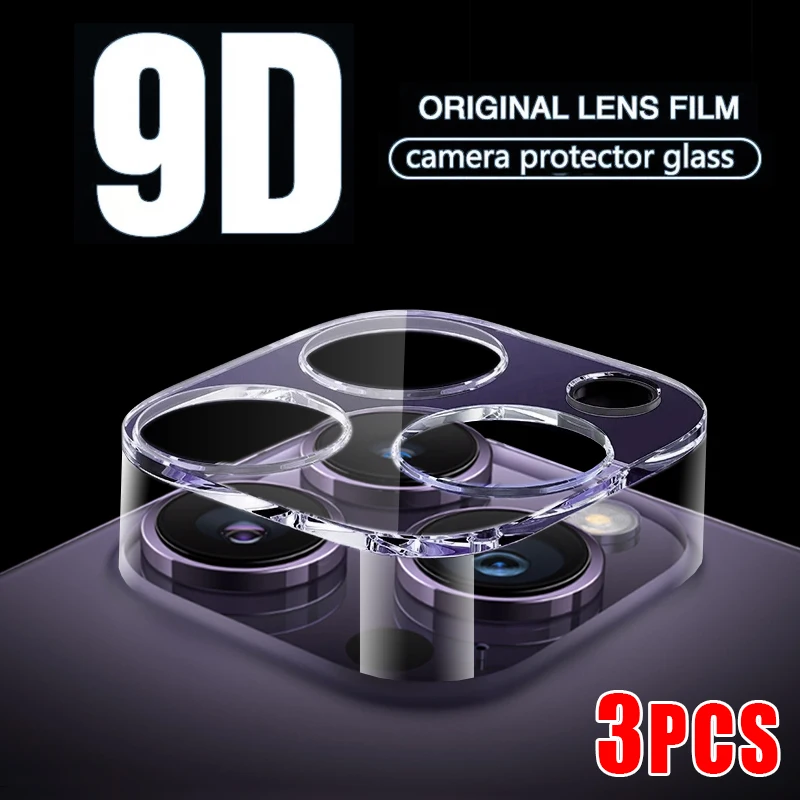 3PCS For iPhone 14 13 Pro Max Camera Lens Protector on iPhone 14 Plus 12 11 Pro Max Tempered