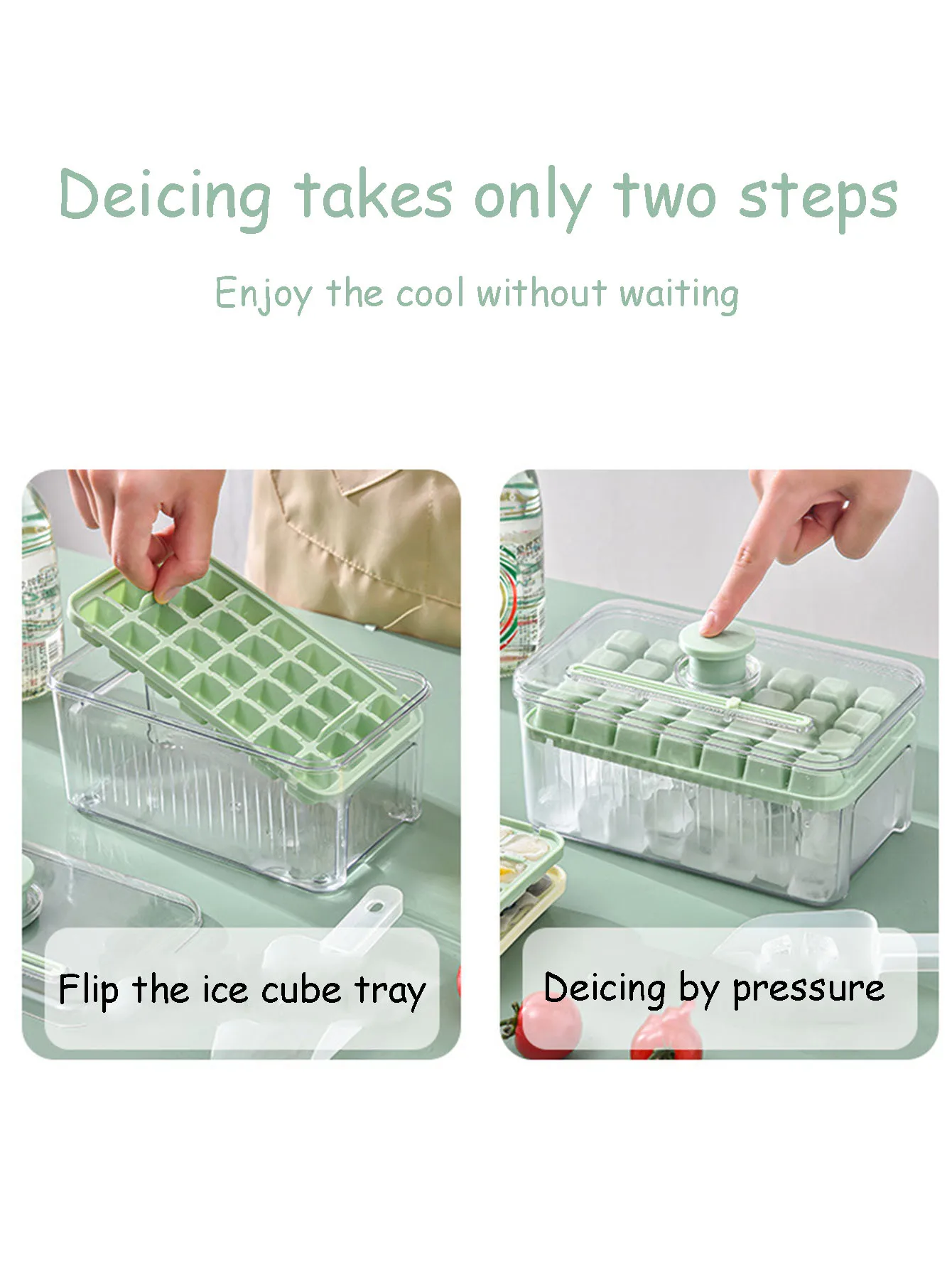 Ice Box New Creative One-button Press-type Easy Release High-color Household Food-grade Ice Storage Mold Ice Cube Mold