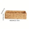 Large Storage Rattan Kitchen Fruit Bowls Mushroom Rattan Laundry Plant Wicker Baskets Flower Bin Desk Rectangle Travel 15in 2