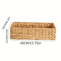 Large Storage Rattan Kitchen Fruit Bowls Mushroom Rattan Laundry Plant Wicker Baskets Flower Bin Desk Rectangle Travel 15in 2