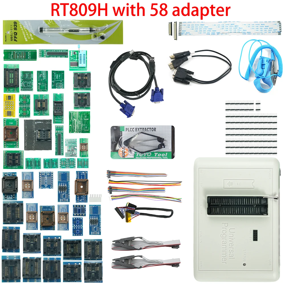 Originele Rt 809H Programmeur 58 Items Emmc-Nand Flash Extreem Snelle Universele Programmeur Serie Set + Ondkabel Met Cabels