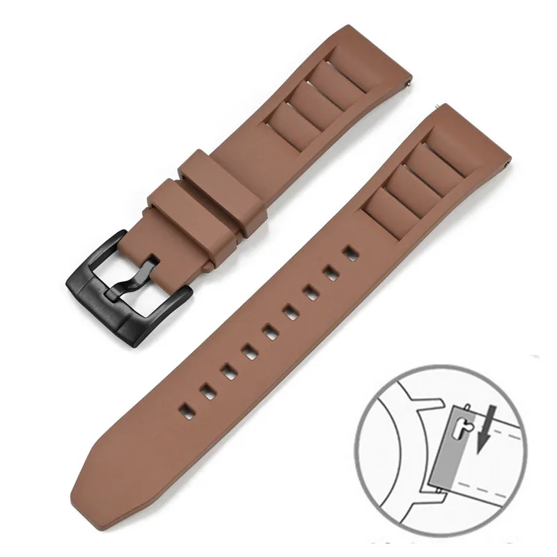 Premium FKM Fluoro Rubber Quick Release Waterproof Watch Strap with Stainless Steel Buckle