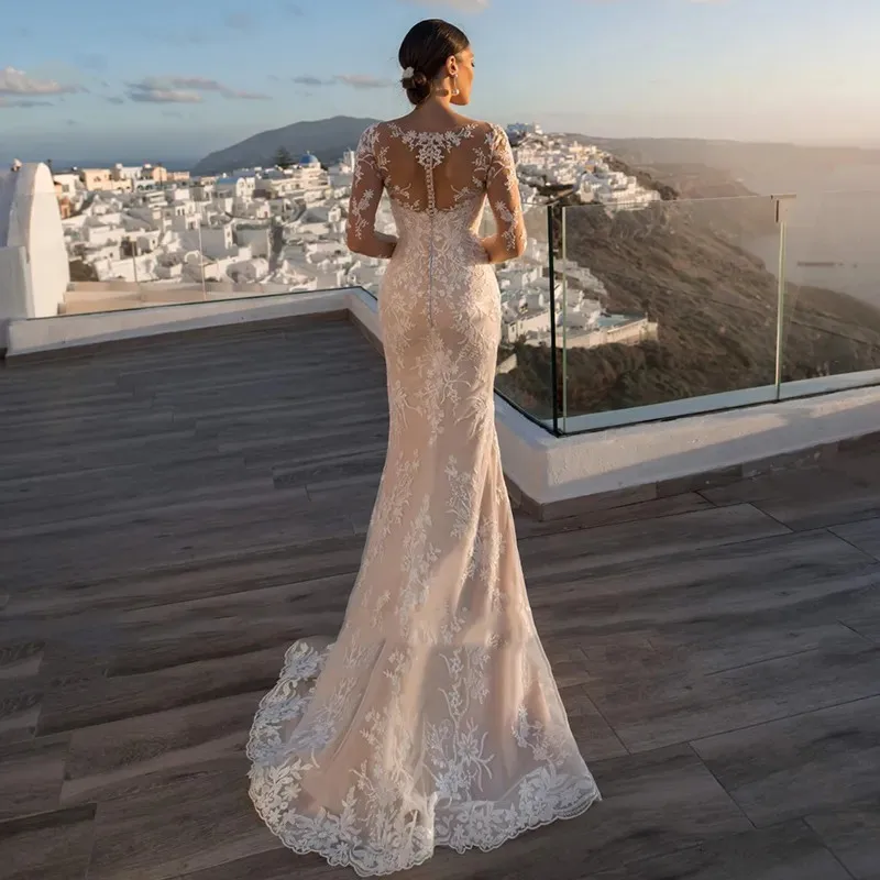 2 In 1 Mermaid Vestidos De Novia Appliques Vestido De Noiva Detachable Train Wedding Dress Customized Lace Robe De Mariée 4