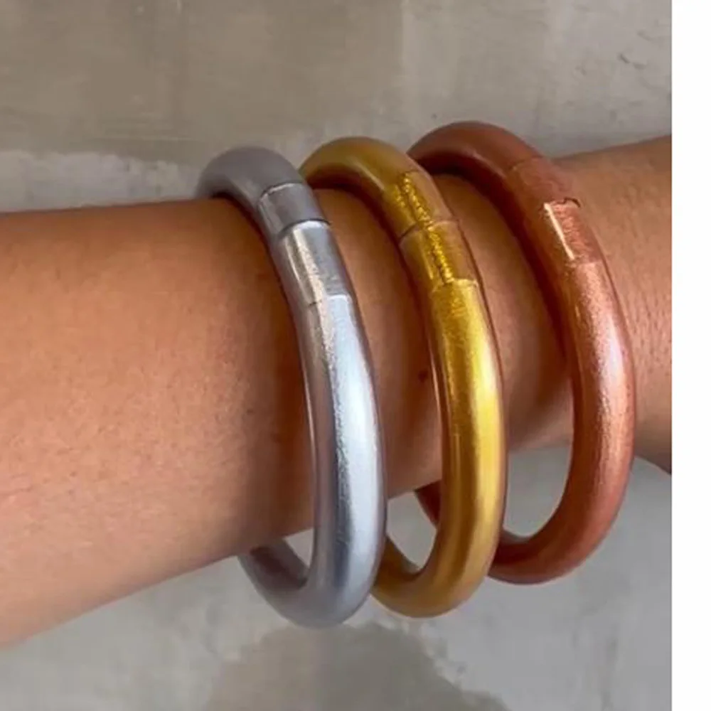 

3pc/set Thick Buddhist Bracelet Temple Bangle From Women Authentic Lightweight Flexible Lucky Weaved Charm Bangle Gift For Girls