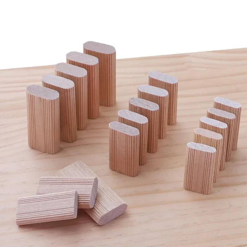 Domino Solid Wood DIY Stripes Tenon Biscuit Joinery Beech Nail Cork Block Wood Board Furniture Butt Tool For Woodwork 100/Bag woodworking tool
