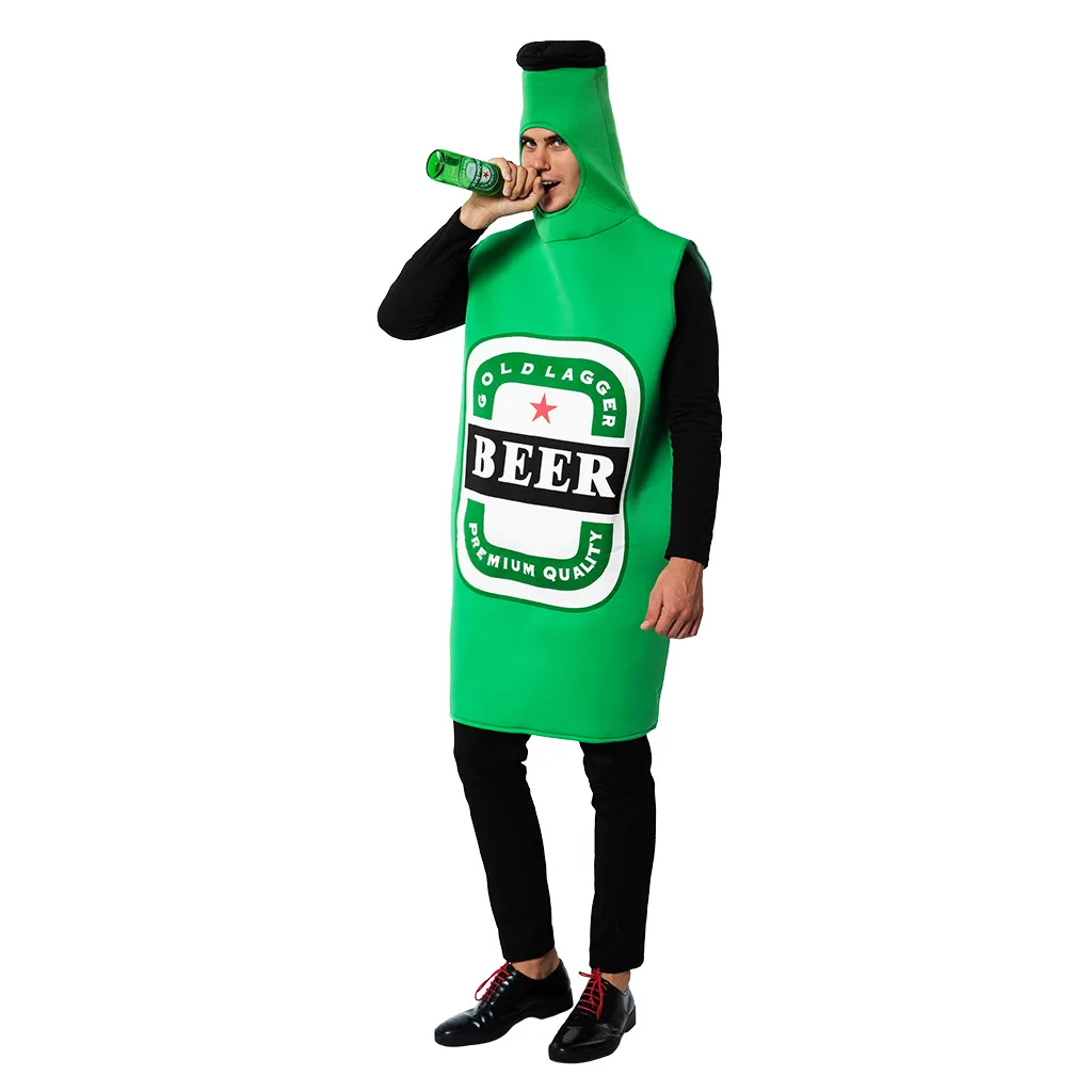 

Food Role Beer Bottle Cosplay Beer Festival Party Performance Costume for Adult Man Woman Halloween Fun stage costumes
