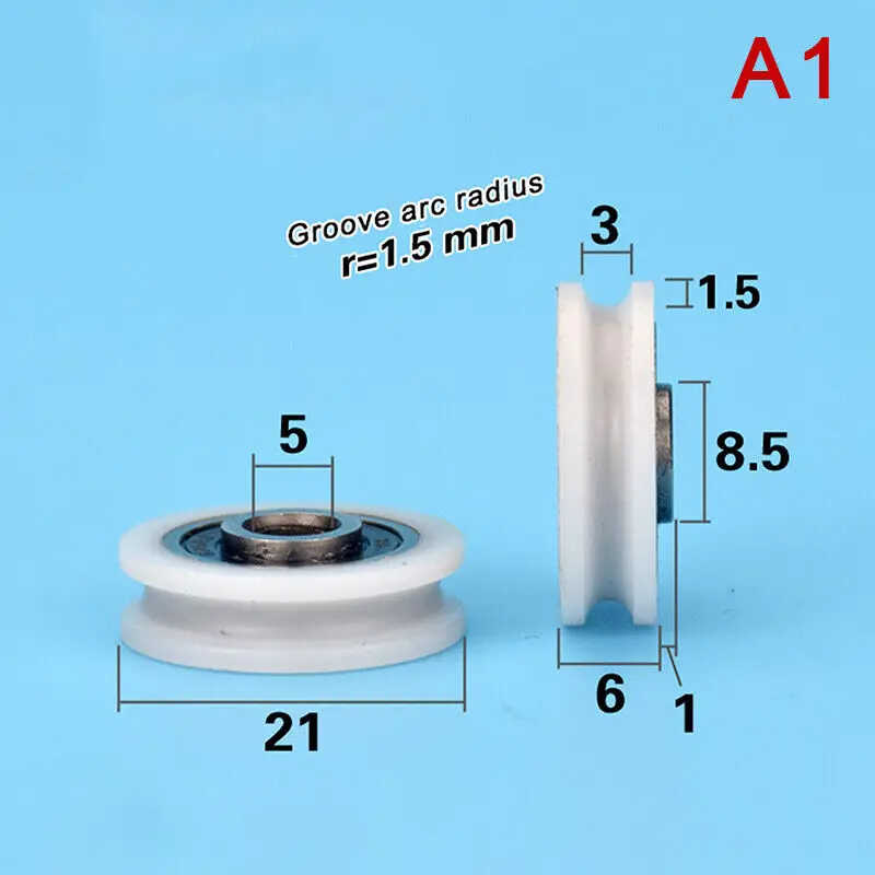 U Groove Bearing Pulley Line Lifting Wheel Bathroom Wheel 1PC 5*21*6mm Hard Stainless steel fixed pulley lifting rope pulley moving door window slide wheel